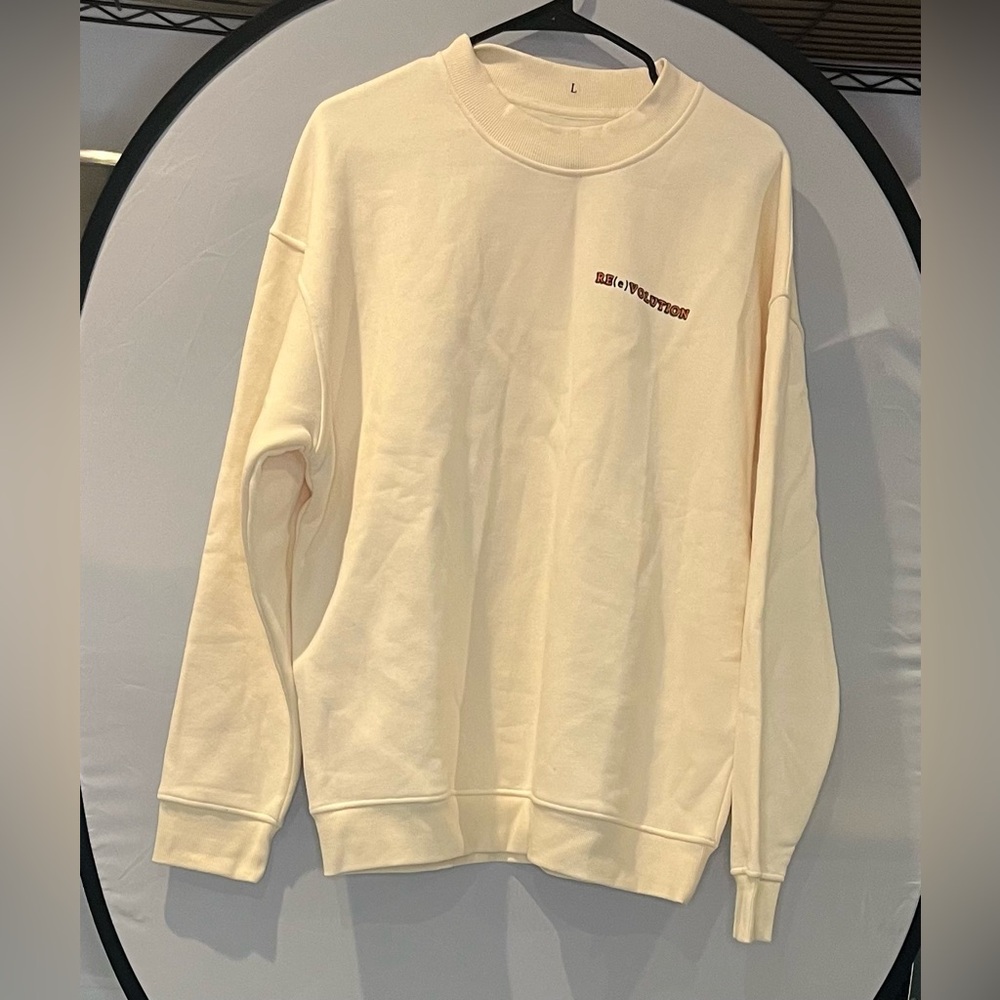 Revolution Men's Off-White Crewneck Sweater